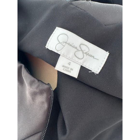 Jessica Simpson Black One Shoulder Ruched Column Gown Size 4 Formal Maxi Dress - Picture 6 of 7